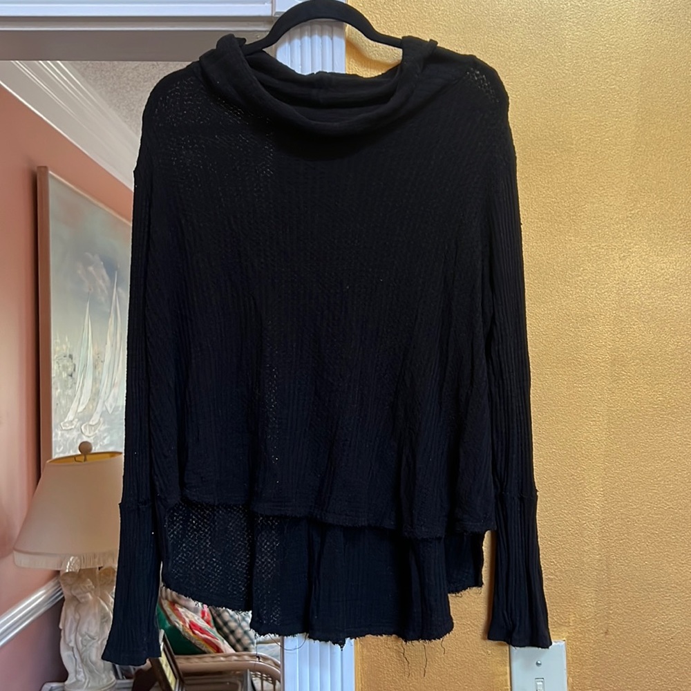 American eagle me to we black long sleeve turtleneck - fringe